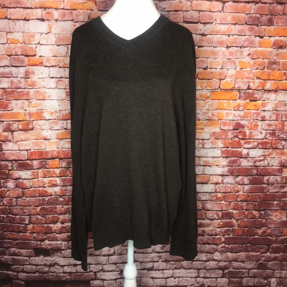 Structure Sweaters - Vintage Structure Brown Wool Blend V-neck Sweater